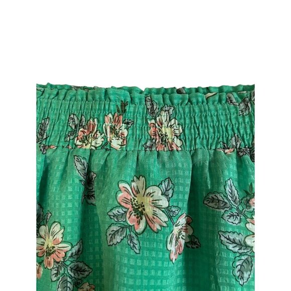 LOFT Green Floral Flowy Knee Length Skirt Size Small - Picture 4 of 6